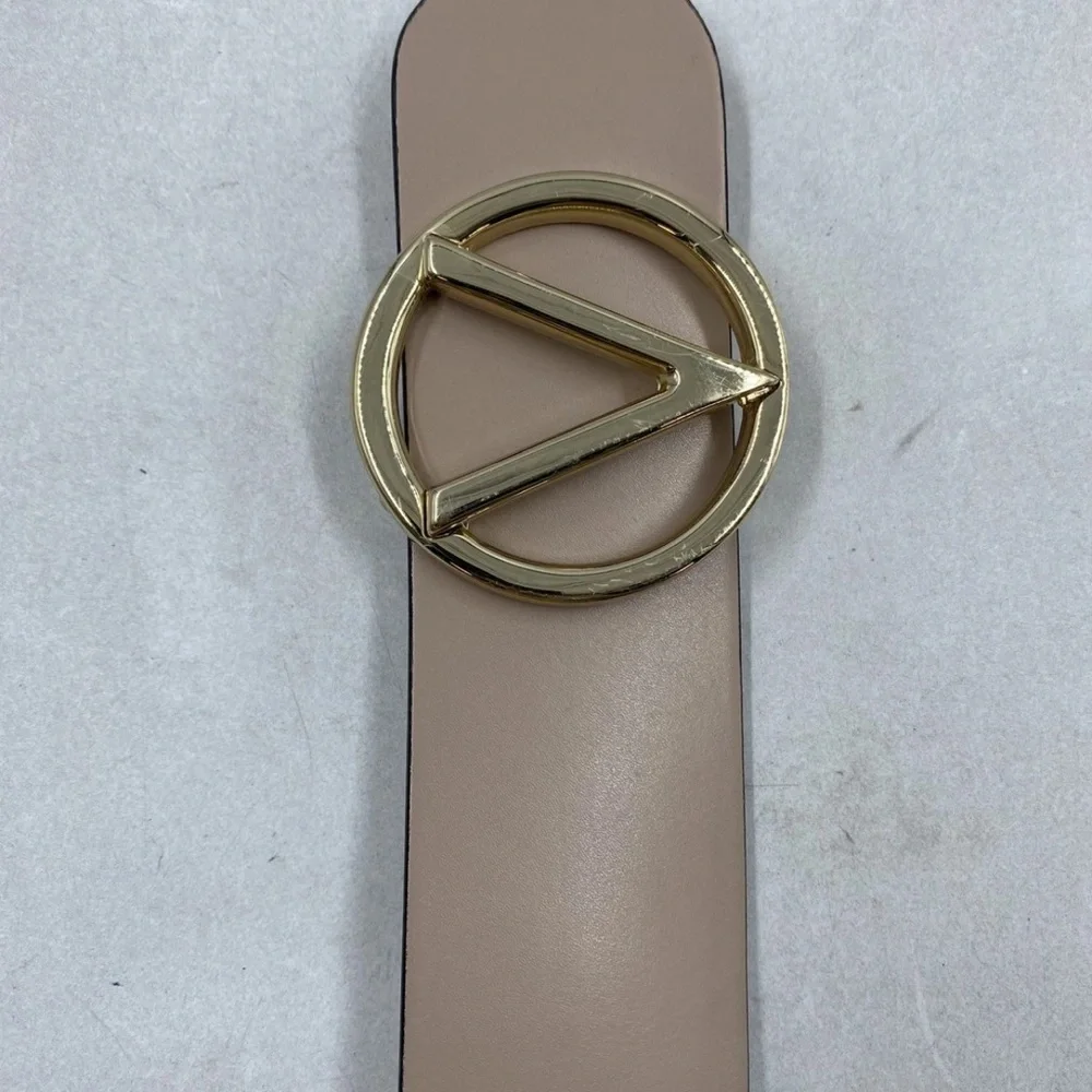Valentino Pink Leather V Logo Belt